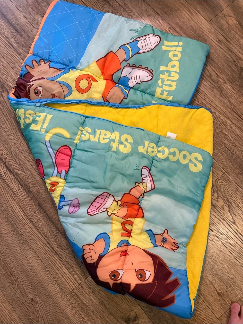 Vintage Y2K Nick Jr Dora the Explorer Soccer Stars Sleeping Bag Diego Boots